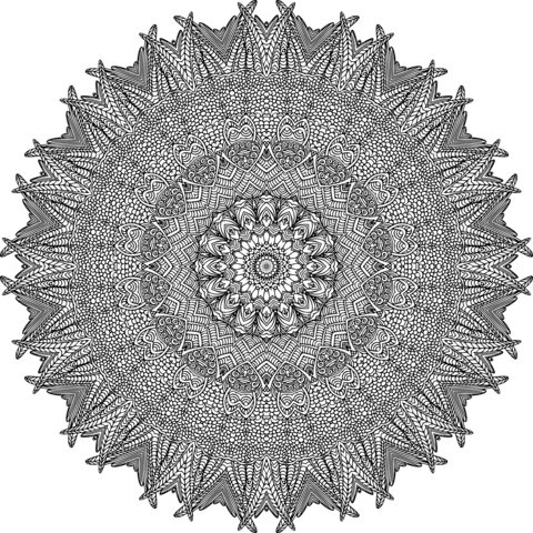 Aerodynamic Mandala Coloring Page